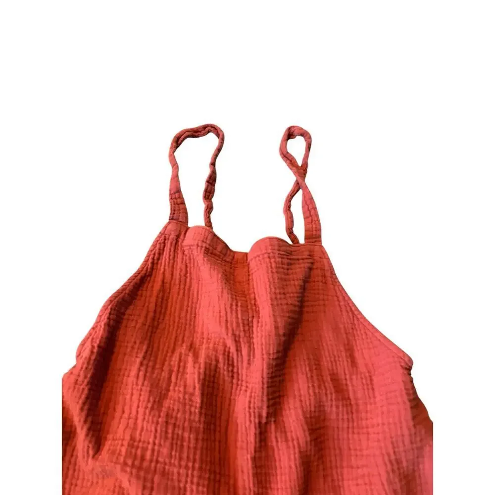 xhiliration Rust Waffled Shorts Romper Summer Size XL
